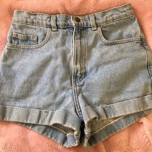 High waisted jean shorts